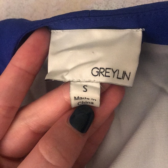 Blue Open Blazer with ruched sleeve detail - Picture 5 of 5